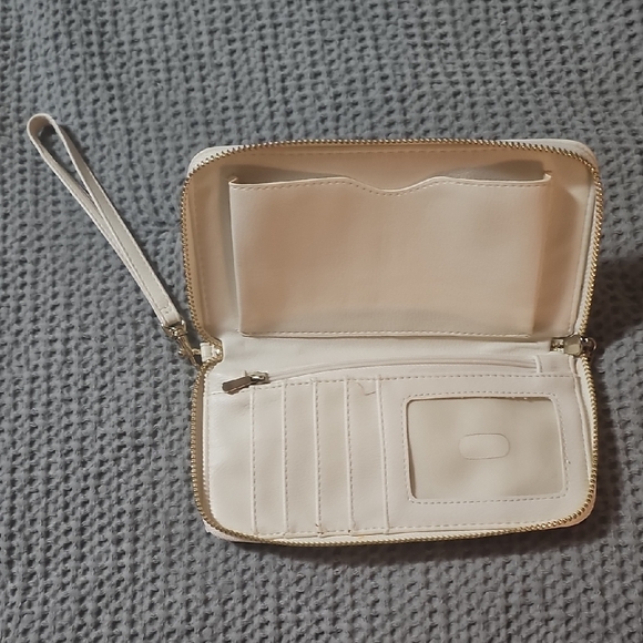 Target White Bow Wristlet Wallet | Faux Leather Zip Clutch - Picture 4 of 8